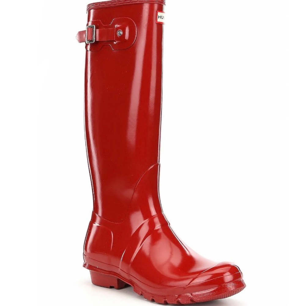 Military Red, Tall, Gloss Hunter Boot, Size 7